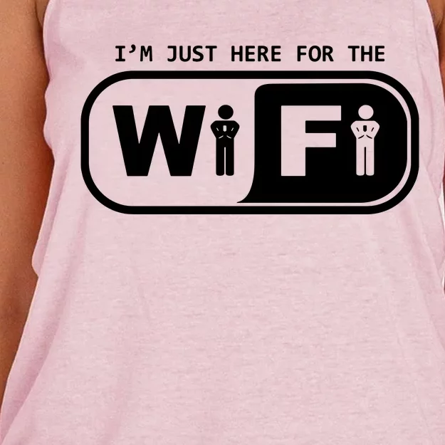 Im Just Here For The Wifi Women's Knotted Racerback Tank