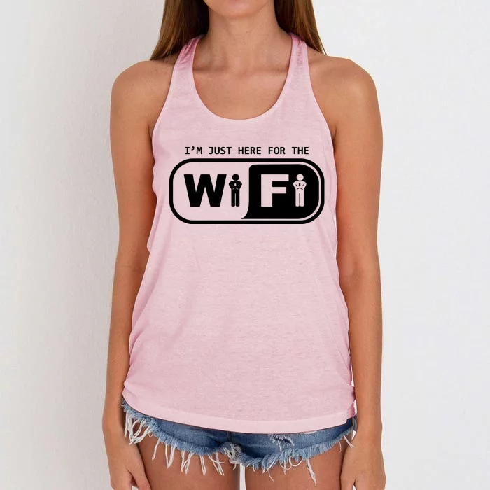 Im Just Here For The Wifi Women's Knotted Racerback Tank