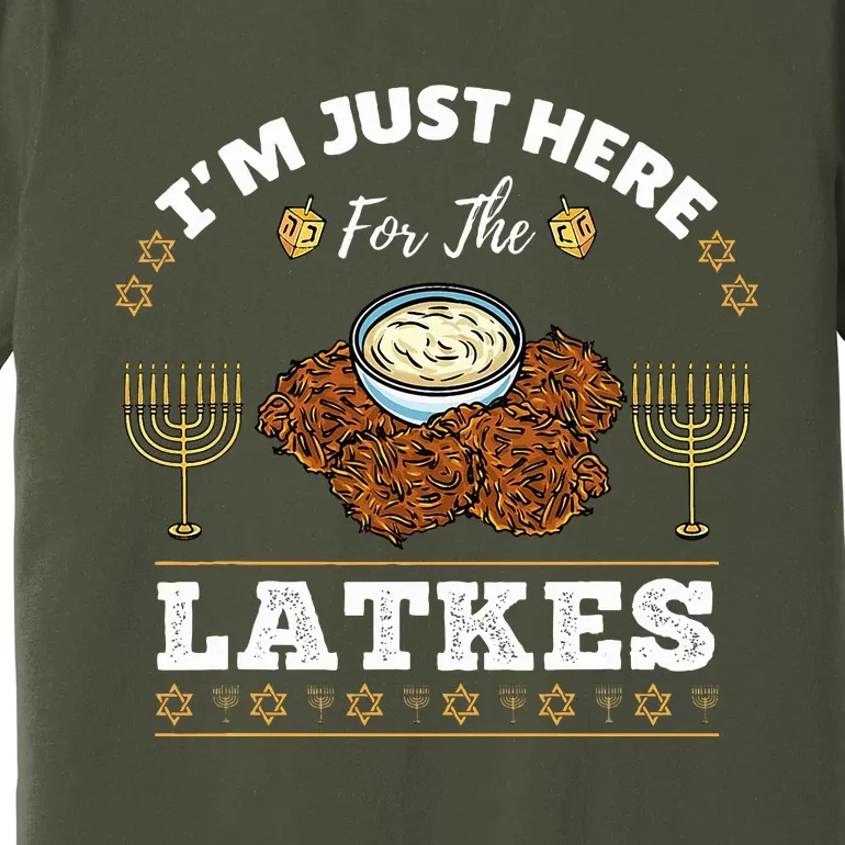 Im Just Here For The Latkes Chanukah Hanukkah Premium T-Shirt