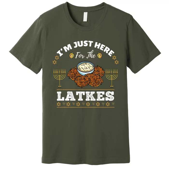 Im Just Here For The Latkes Chanukah Hanukkah Premium T-Shirt