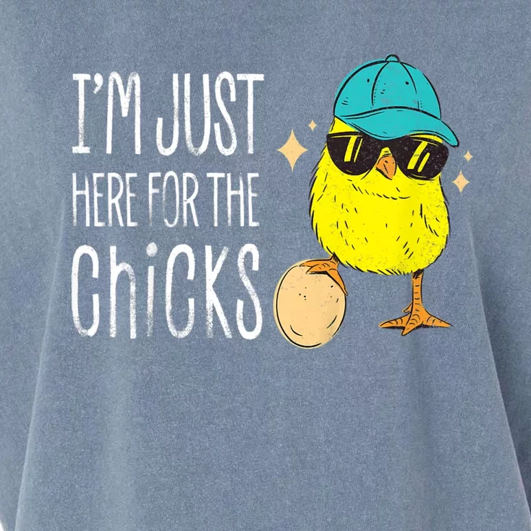 I'm Just Here For The Chicks Cute Garment-Dyed Women's Muscle Tee