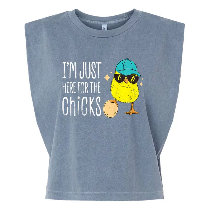 I'm Just Here For The Chicks Cute Garment-Dyed Women's Muscle Tee