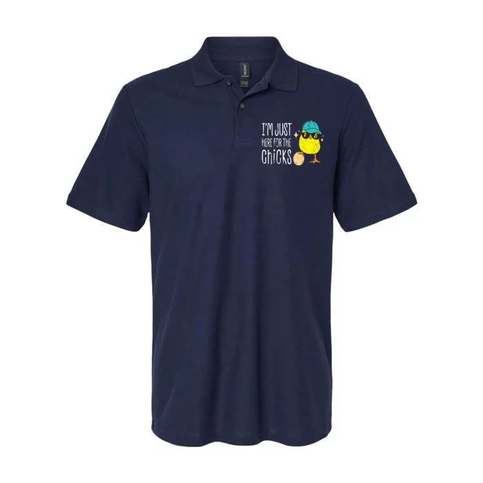 I'm Just Here For The Chicks Cute Softstyle Adult Sport Polo