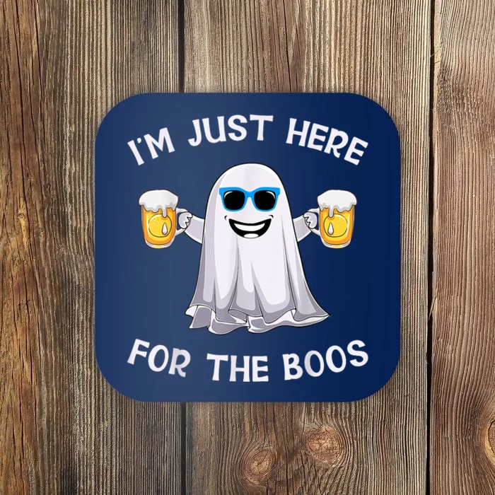 Im Just Here For The Boos Ghost Funny Halloween Beer Lover Coaster