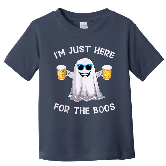 Im Just Here For The Boos Ghost Funny Halloween Beer Lover Toddler T-Shirt