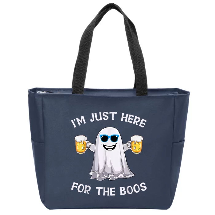 Im Just Here For The Boos Ghost Funny Halloween Beer Lover Zip Tote Bag