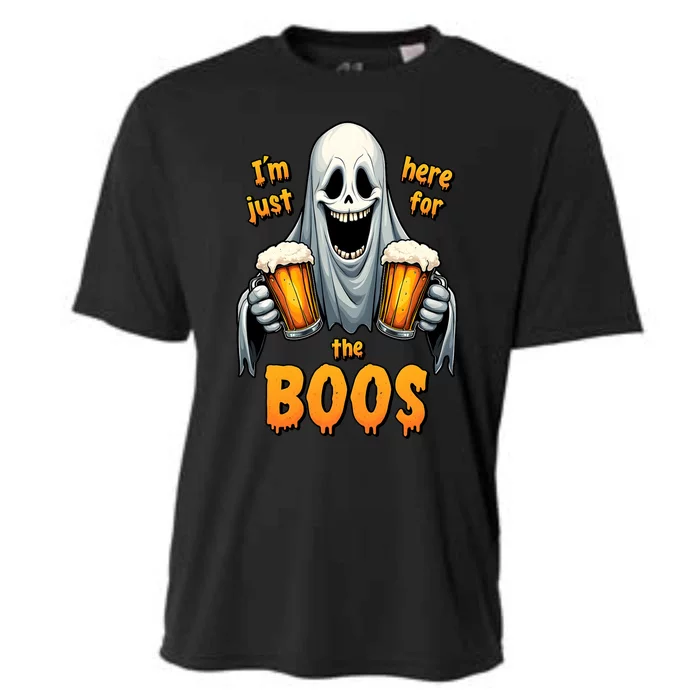 IM Just Here For The Boos Funny Ghost Halloween Drinker Cooling Performance Crew T-Shirt