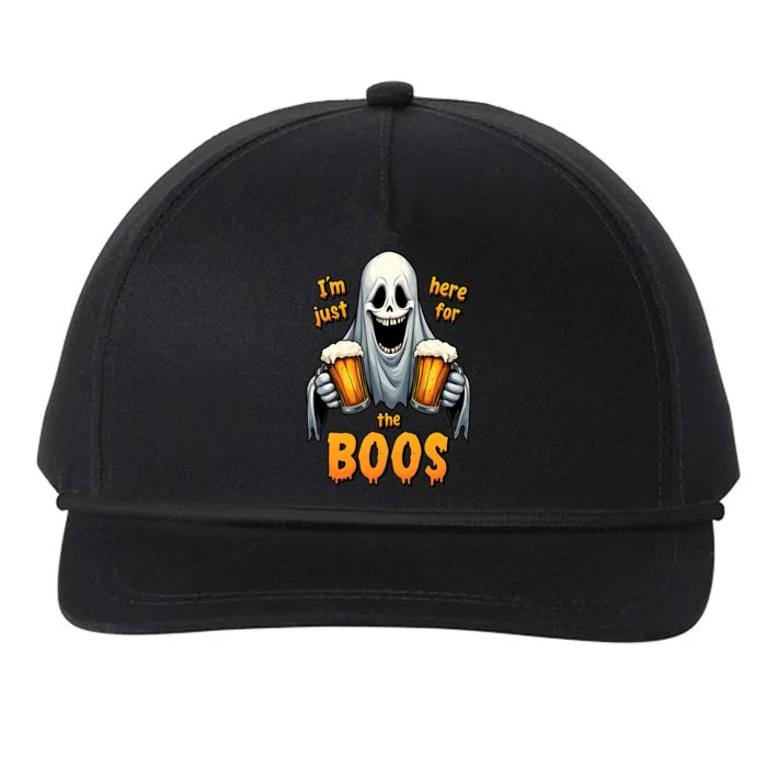 IM Just Here For The Boos Funny Ghost Halloween Drinker Snapback Five-Panel Rope Hat