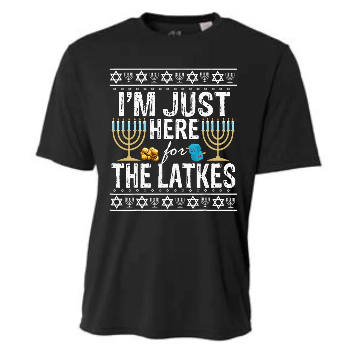 I'm Just Here for the Latkes Jewish Gift Cooling Performance Crew T-Shirt