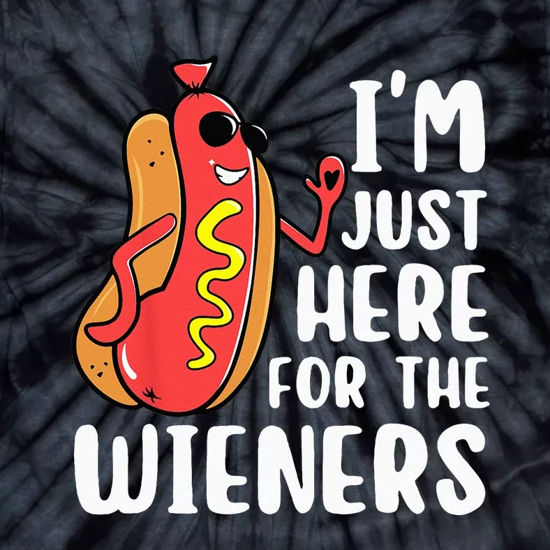 I'm Just Here For The Wieners Funny Hot Dog Foodies Lover Tie-Dye T-Shirt