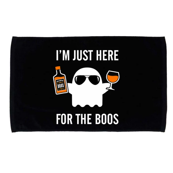 IM Just Here For The Boos Funny Halloween Liquor Microfiber Hand Towel