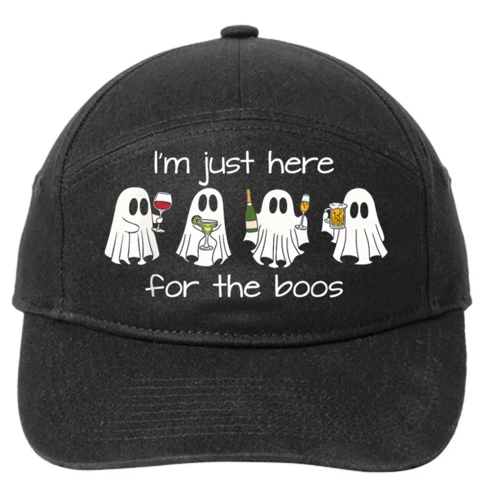 IM Just Here For The Boos Funny Halloween Ghost 7-Panel Snapback Hat