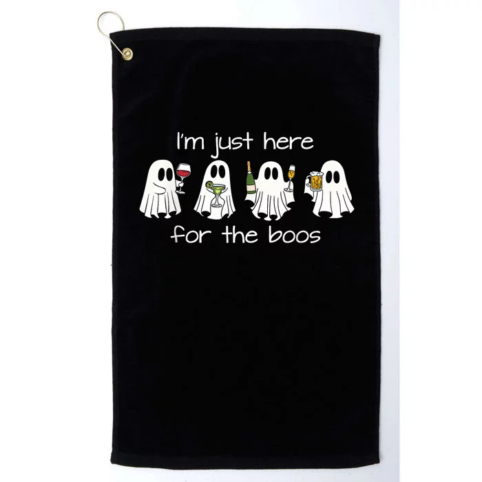 IM Just Here For The Boos Funny Halloween Ghost Platinum Collection Golf Towel