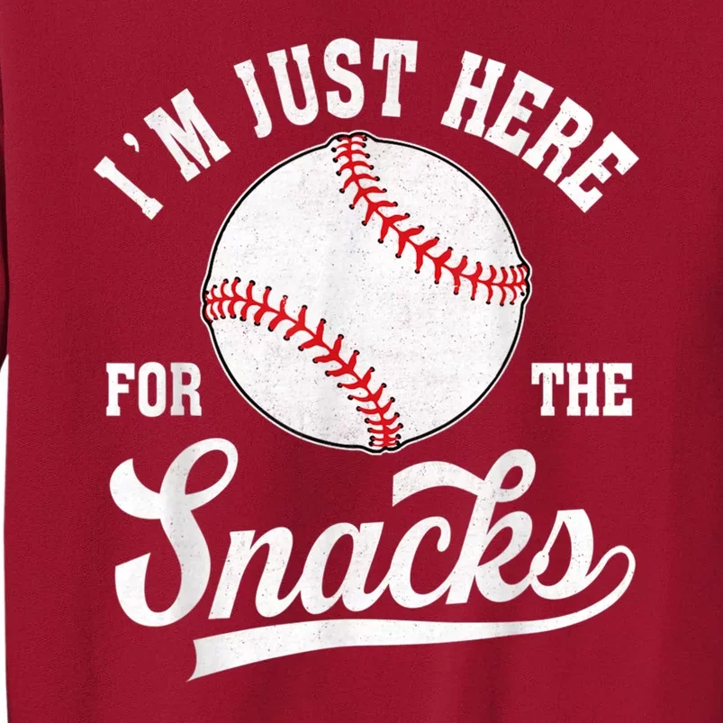 I’m Just Here For The Snacks Funny Fantasy Baseball League Tall Sweatshirt