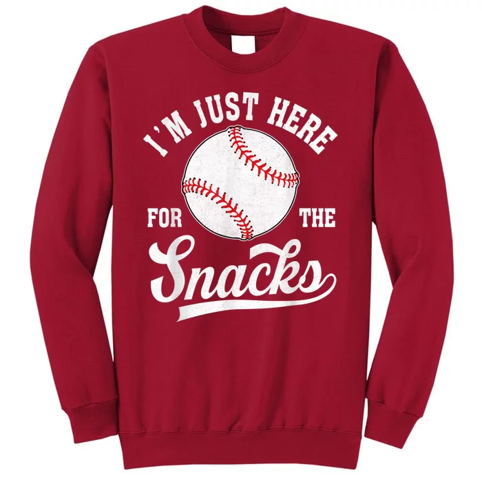 I’m Just Here For The Snacks Funny Fantasy Baseball League Tall Sweatshirt