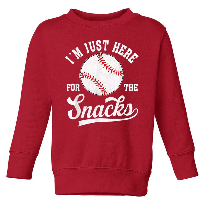 I’m Just Here For The Snacks Funny Fantasy Baseball League Toddler Sweatshirt