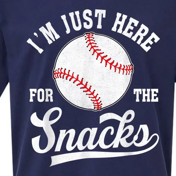 I’m Just Here For The Snacks Funny Fantasy Baseball League Sueded Cloud Jersey T-Shirt