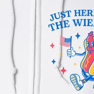 I'm Just Here For The Wieners Funny 4th Of July Full Zip Hoodie