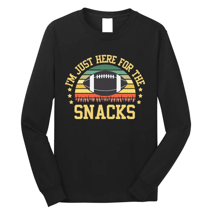 Im Just Here For The Snacks Funny Fantasy Football League Long Sleeve Shirt