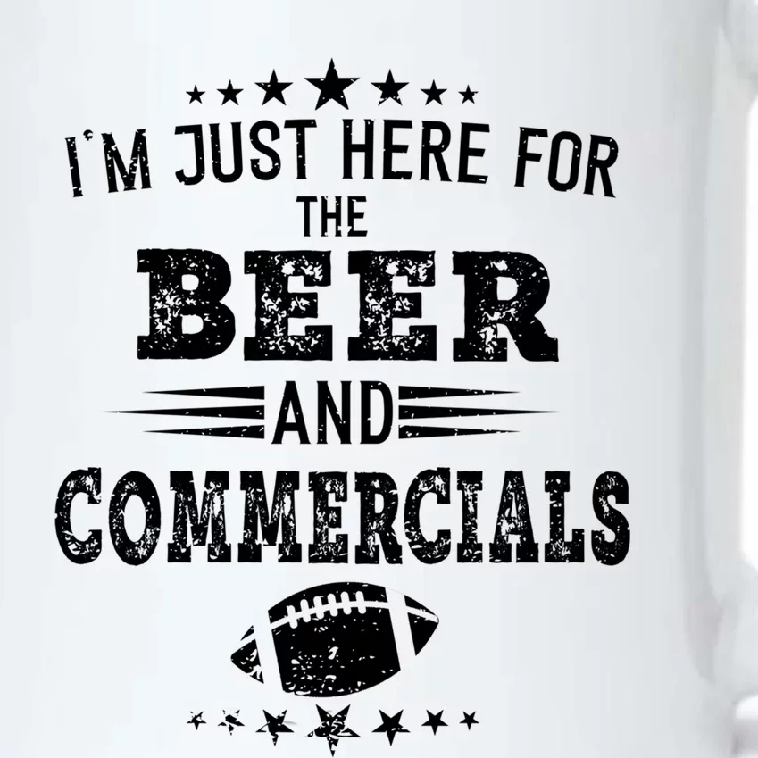 I'm Just Here For The Beer And Commercials Football Gift Black Color Changing Mug