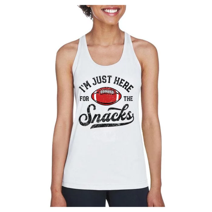 IM Just Here For The Snacks Funny Fantasy Football League Women's Racerback Tank