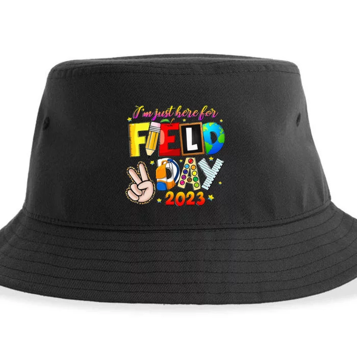 I'm Just Here For Field Day Last Day School Sustainable Bucket Hat