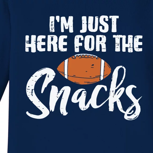 I'm Just Here For The Snacks Funny Fantasy Football League Baby Long Sleeve Bodysuit