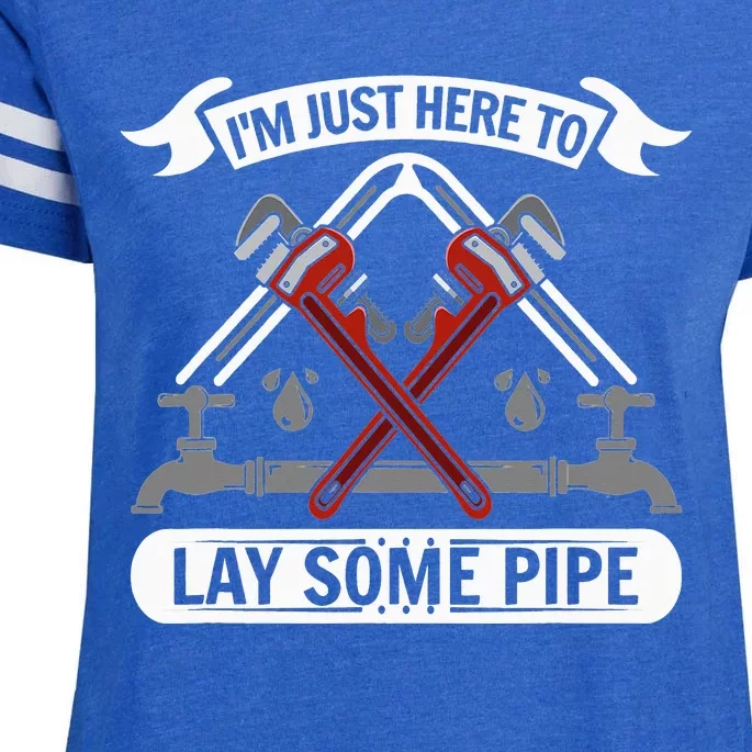 I'm just here to lay some Pipe Tradesman plumbing Enza Ladies Jersey Football T-Shirt