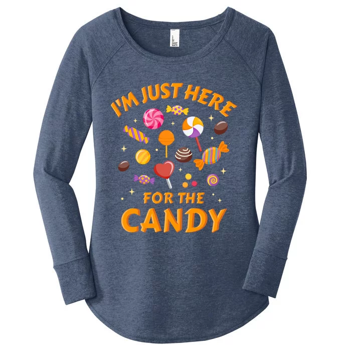 I'm Just Here For The Candy Funny Halloween Gift Women's Perfect Tri Tunic Long Sleeve Shirt