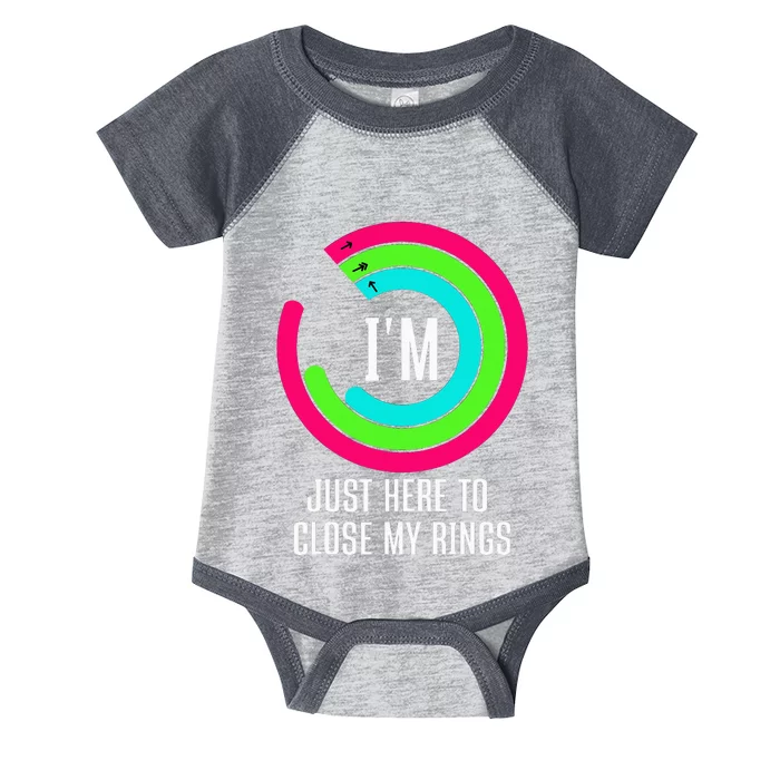 IM Just Here To Close My Rings Infant Baby Jersey Bodysuit