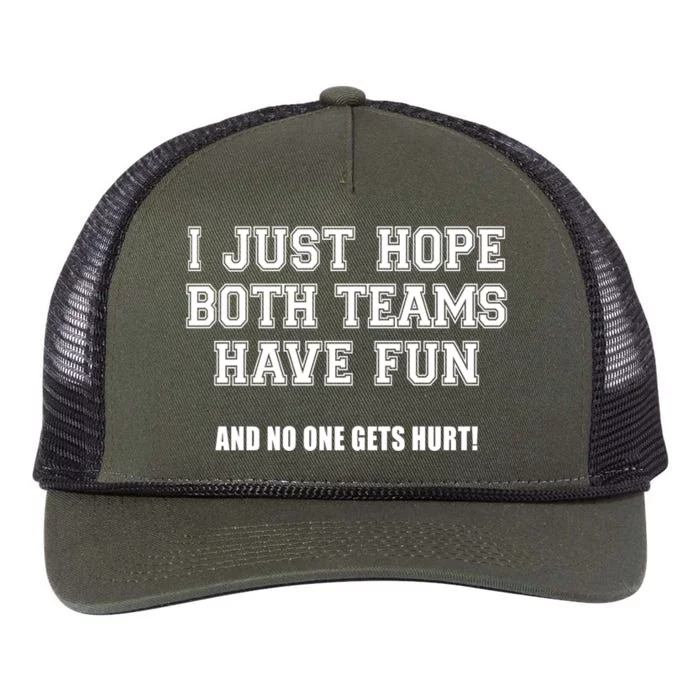 I Just Hope Both Teams Have Fun Gift Retro Rope Trucker Hat Cap