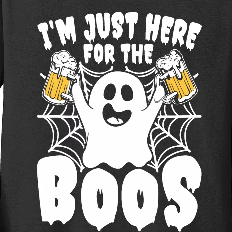 IM Just Here For The Boos Funny Halloween Kids Long Sleeve Shirt