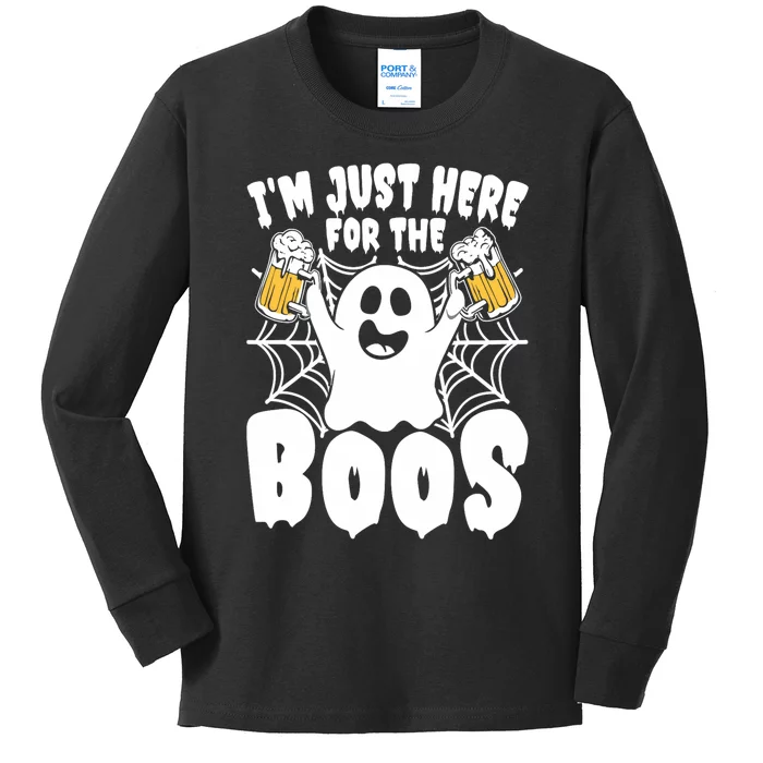 IM Just Here For The Boos Funny Halloween Kids Long Sleeve Shirt