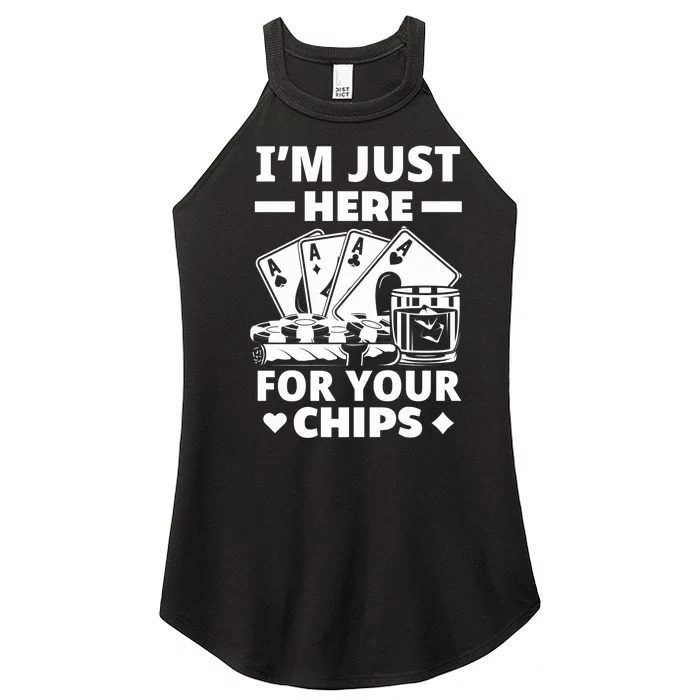 I'm Just Here For Your Chips Funny Poker Premium Women’s Perfect Tri Rocker Tank