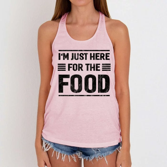 Im Just Here For The Food Gift Women's Knotted Racerback Tank