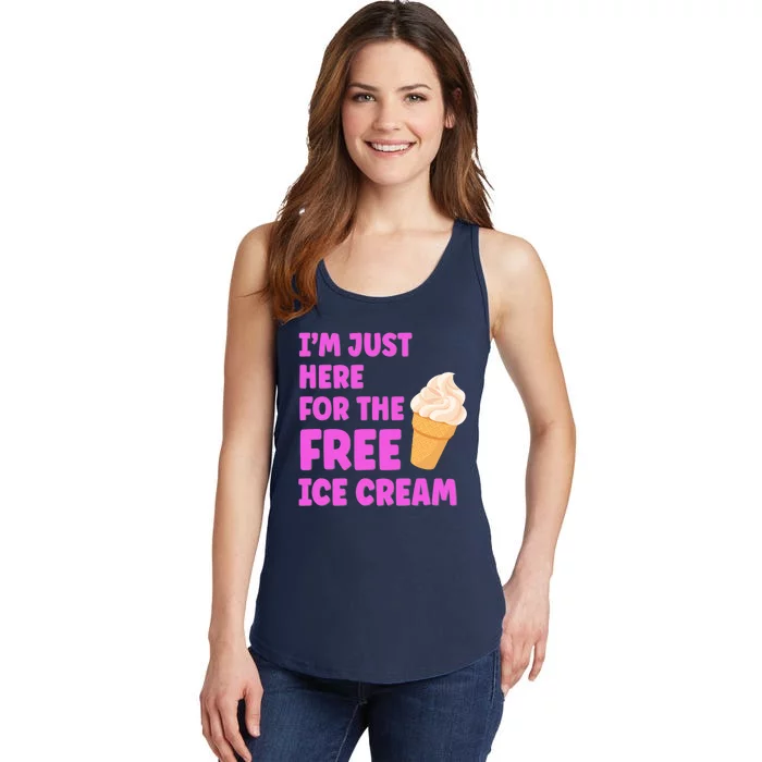 I'm Just Here For The Free Ice Cream Funny Cruise Foodie Ladies Essential Tank