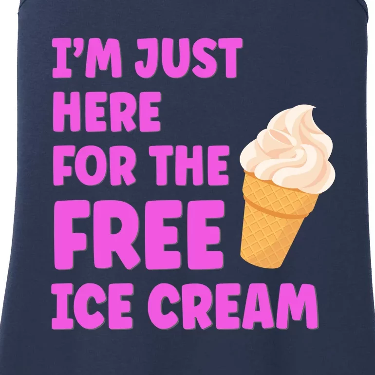 I'm Just Here For The Free Ice Cream Funny Cruise Foodie Ladies Essential Tank