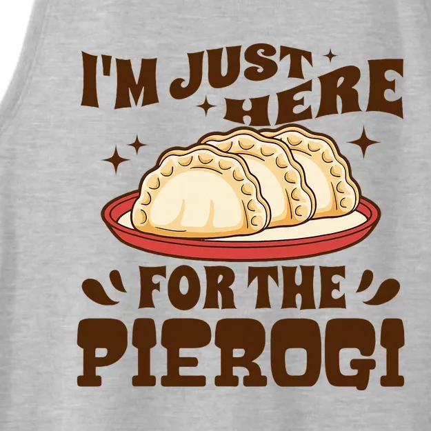 IM Just Here For The Pierogi Polish Food Poland Ladies Tri-Blend Wicking Tank