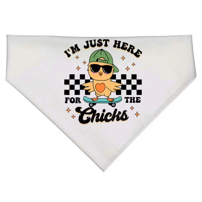 Im Just Here For The Chicks Cute Easter USA-Made Doggie Bandana