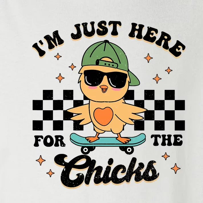 Im Just Here For The Chicks Cute Easter Toddler Long Sleeve Shirt