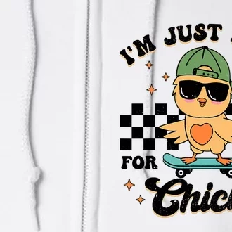 Im Just Here For The Chicks Cute Easter Full Zip Hoodie