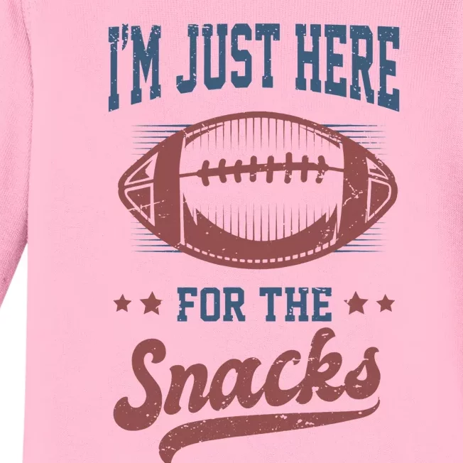 IM Just Here For The Snacks Funny Fantasy Football League Baby Long Sleeve Bodysuit