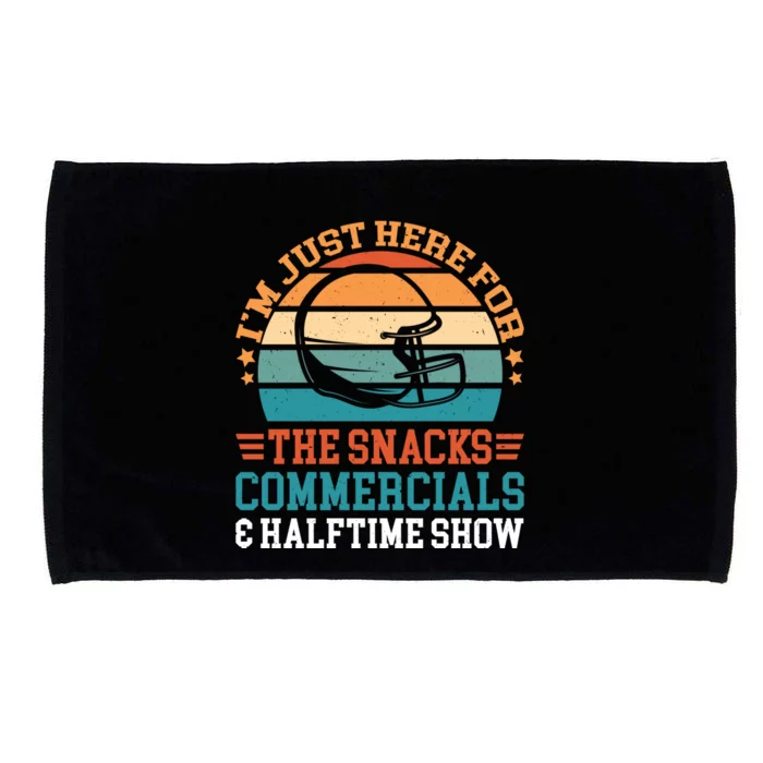 Im Just Here For The Snacks Commercials And Halftime Funny Gift Microfiber Hand Towel