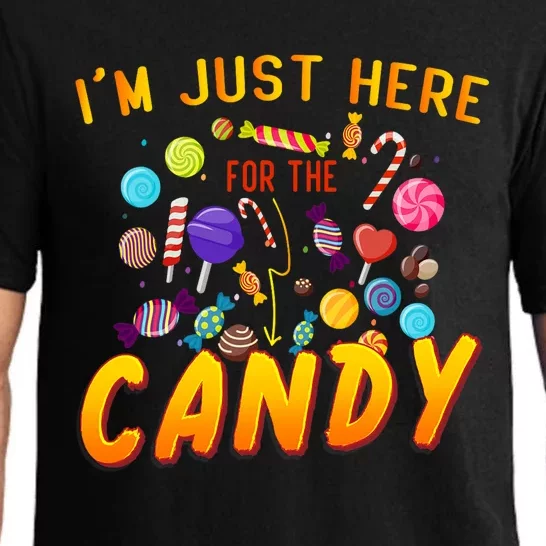 IM Just Here For The Candy Funny Halloween Candy Party Pajama Set