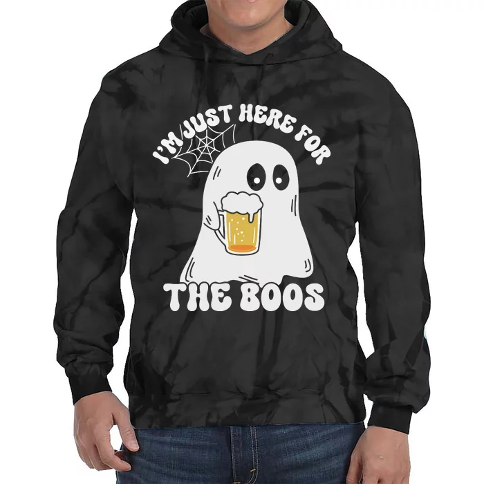 I’M Just Here For The Boos Funny Couples Halloween Tie Dye Hoodie