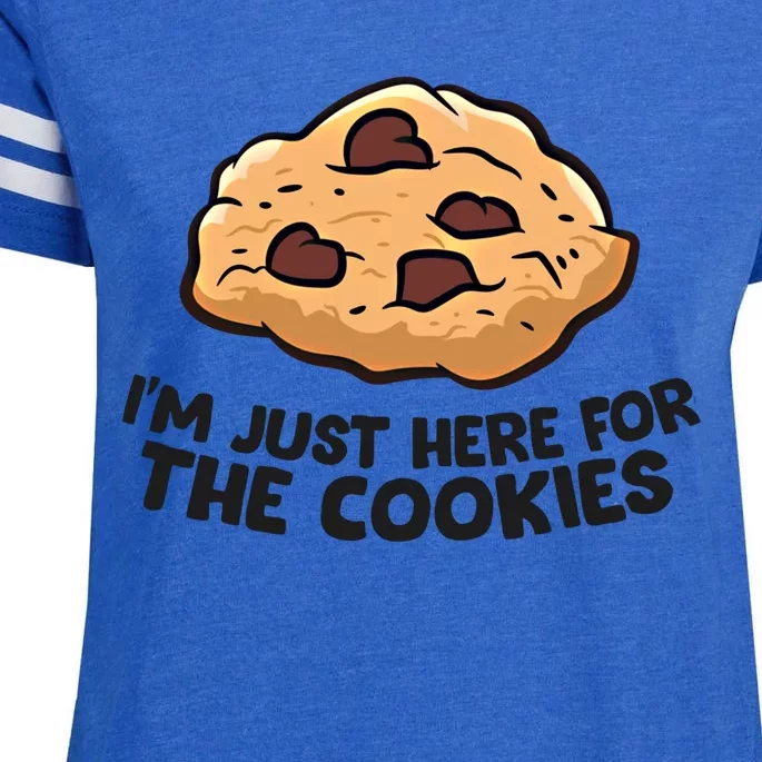 I'm Just Here For The Cookies Funny Chocolate Chip Cookie Gift Enza Ladies Jersey Football T-Shirt