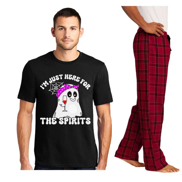 I’M Just Here For The Spirits Funny Couples Halloween Pajama Set