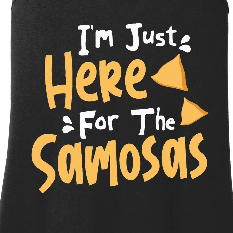 IM Just Here For The Samosas Desi Bollywood Funny Memes Ladies Essential Tank