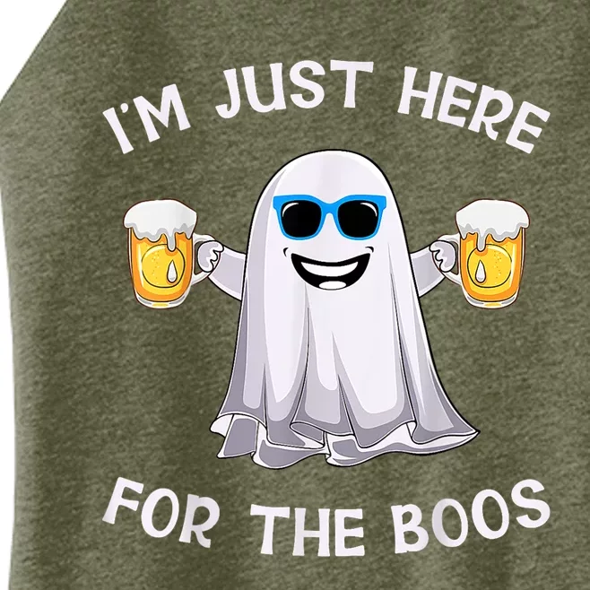 Im Just Here For The Boos Ghost Funny Halloween Beer Lover Women’s Perfect Tri Rocker Tank