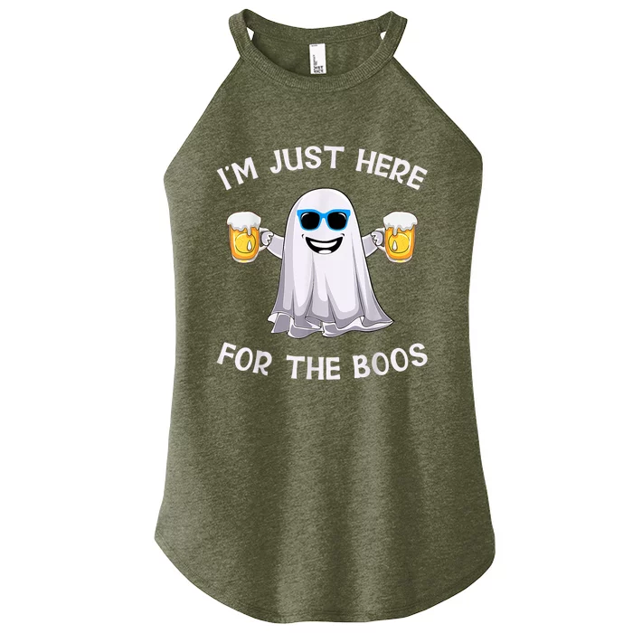 Im Just Here For The Boos Ghost Funny Halloween Beer Lover Women’s Perfect Tri Rocker Tank